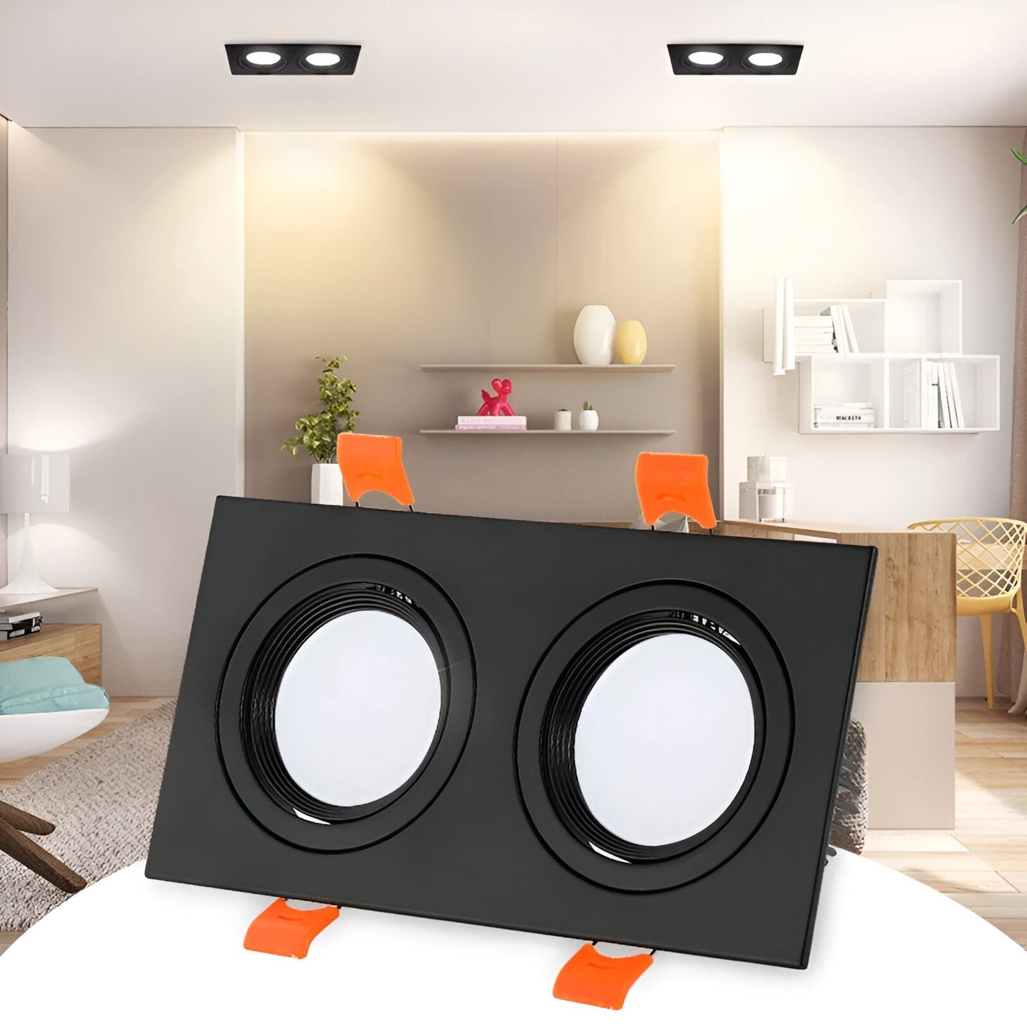 Quadralux | Inbouw LED-spot Vierkant Draaibaar – Wit of Zwart