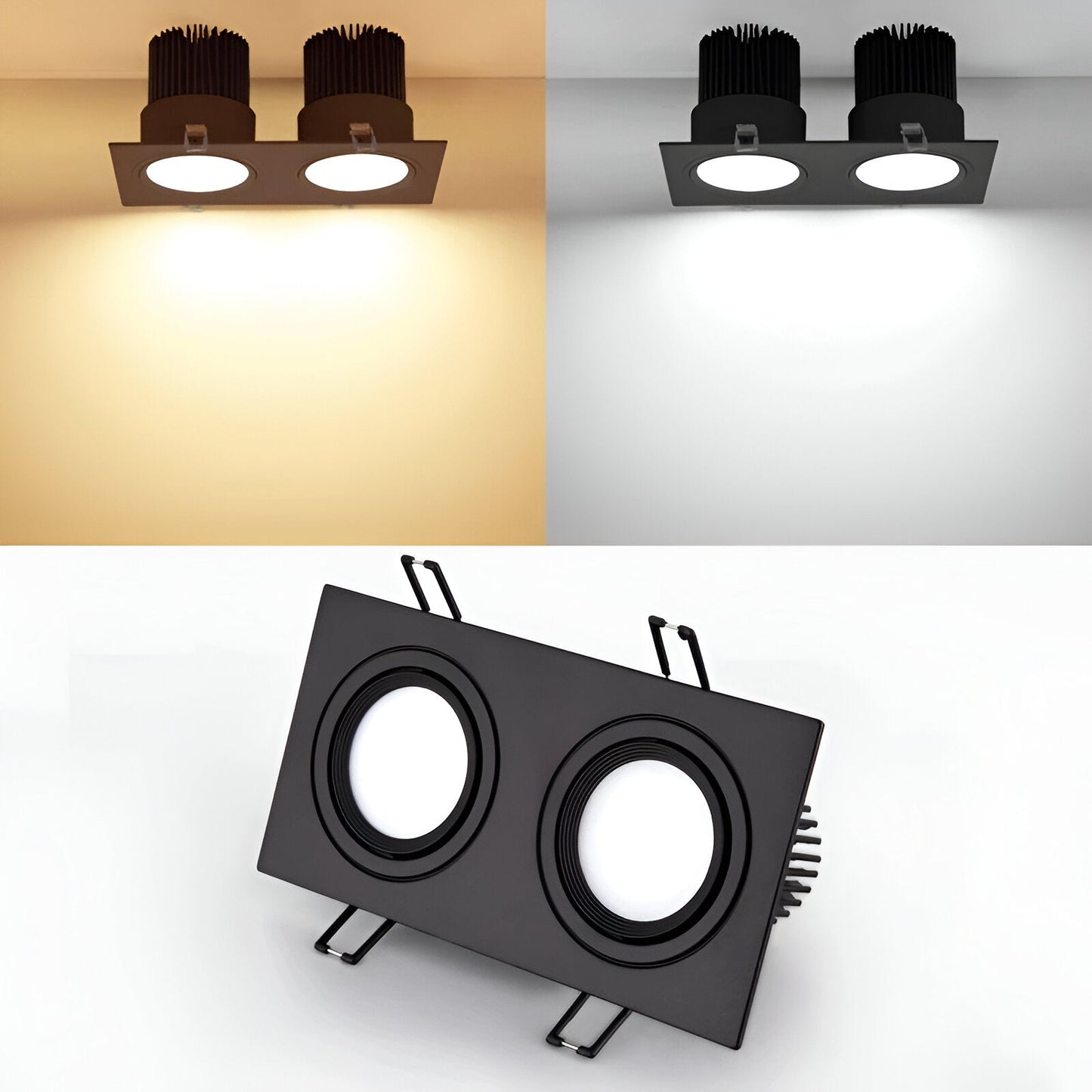 Quadralux | Inbouw LED-spot Vierkant Draaibaar – Wit of Zwart