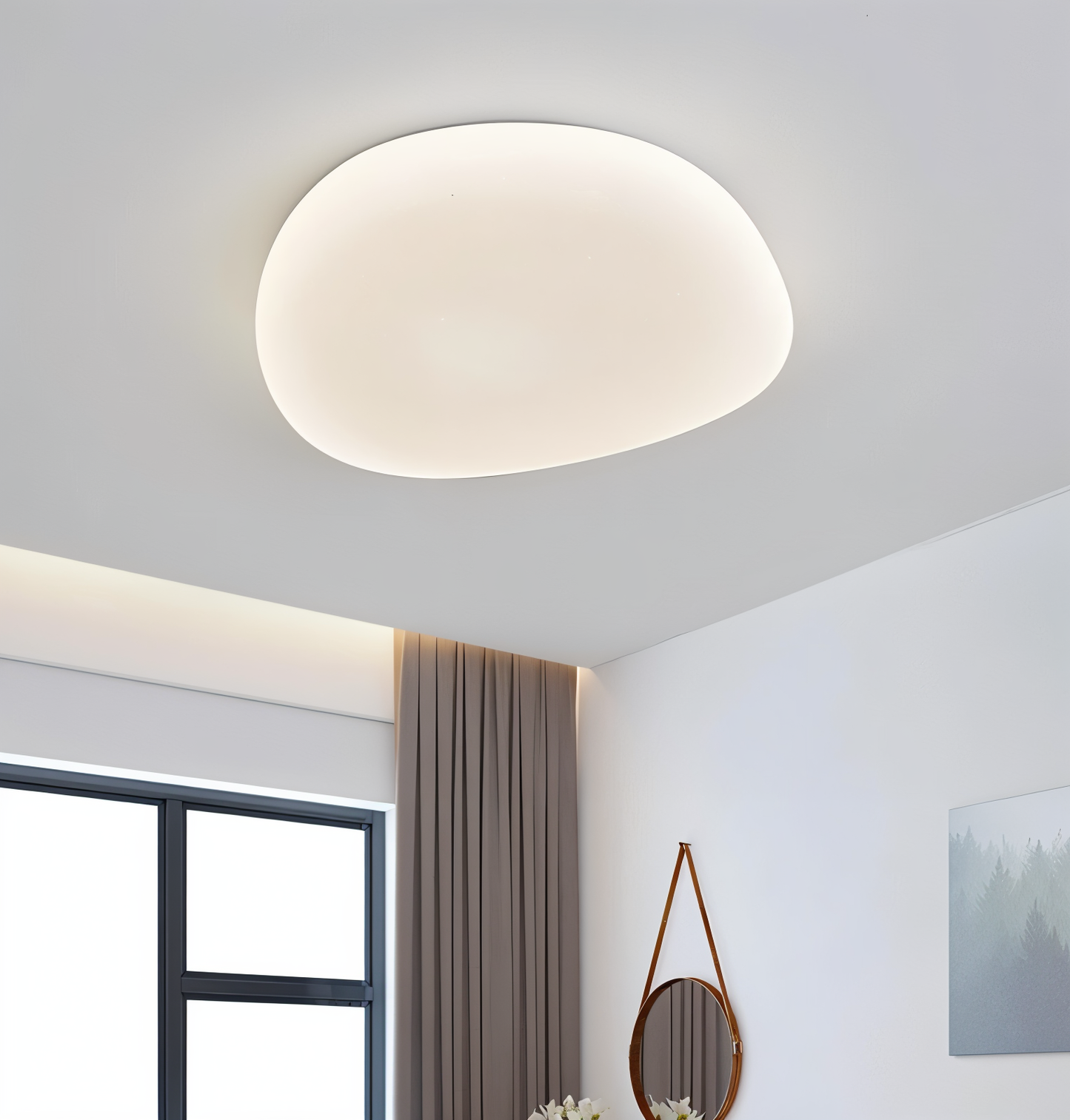 Pébluma | LED Design Plafondlamp Galet met Ingebouwde Verlichting