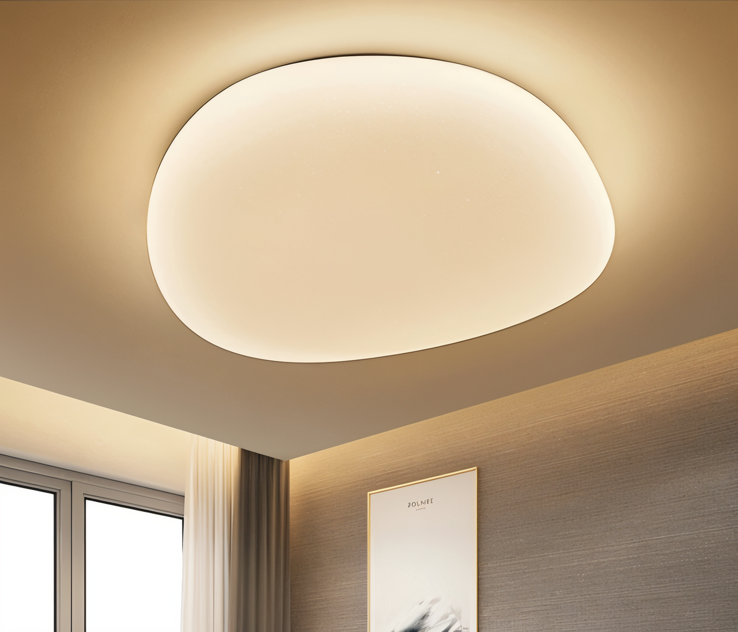 Pébluma | LED Design Plafondlamp Galet met Ingebouwde Verlichting