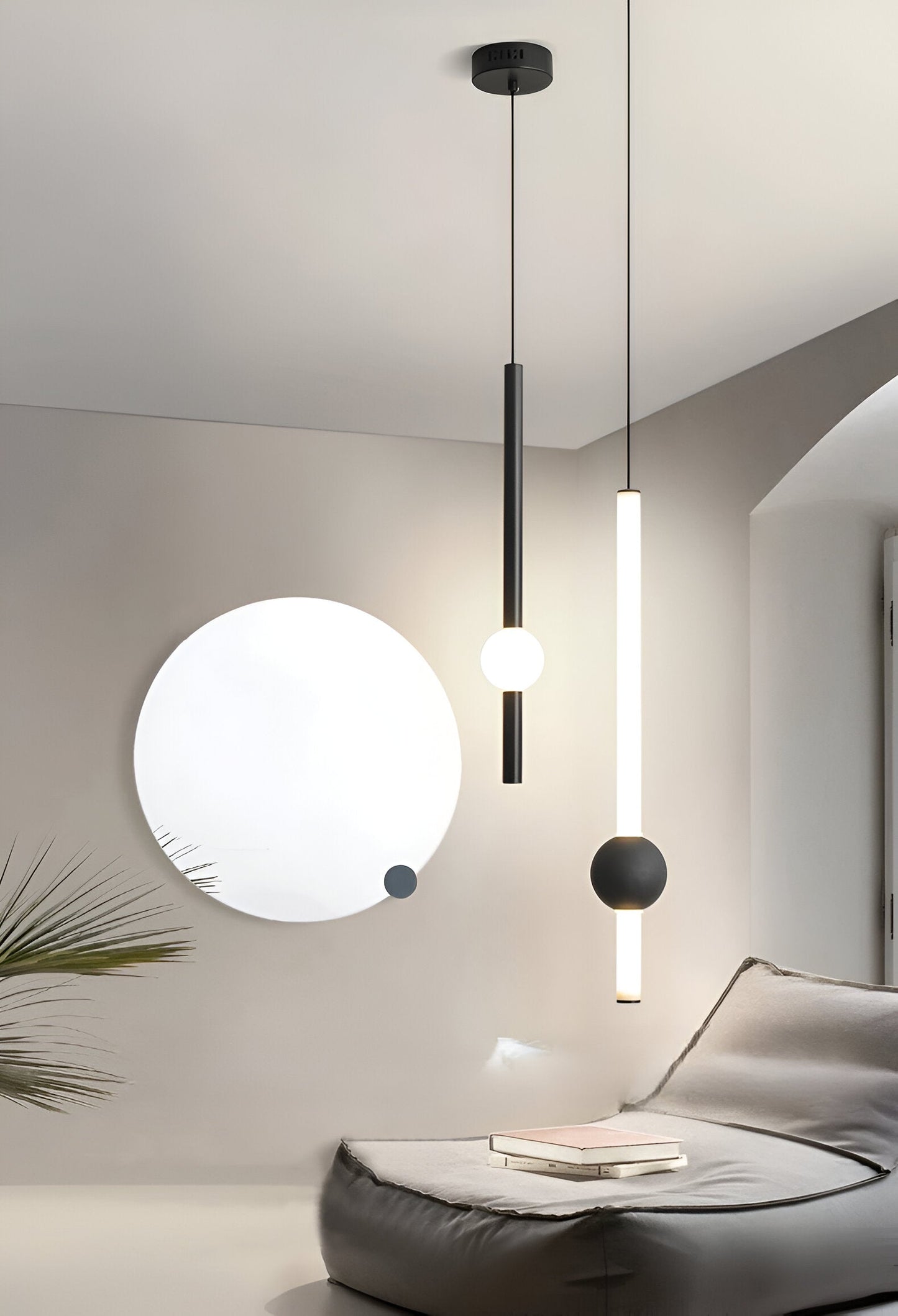 LinéaGlow | Suspension LED Cylindrique Minimaliste – Noir ou Blanc Mat