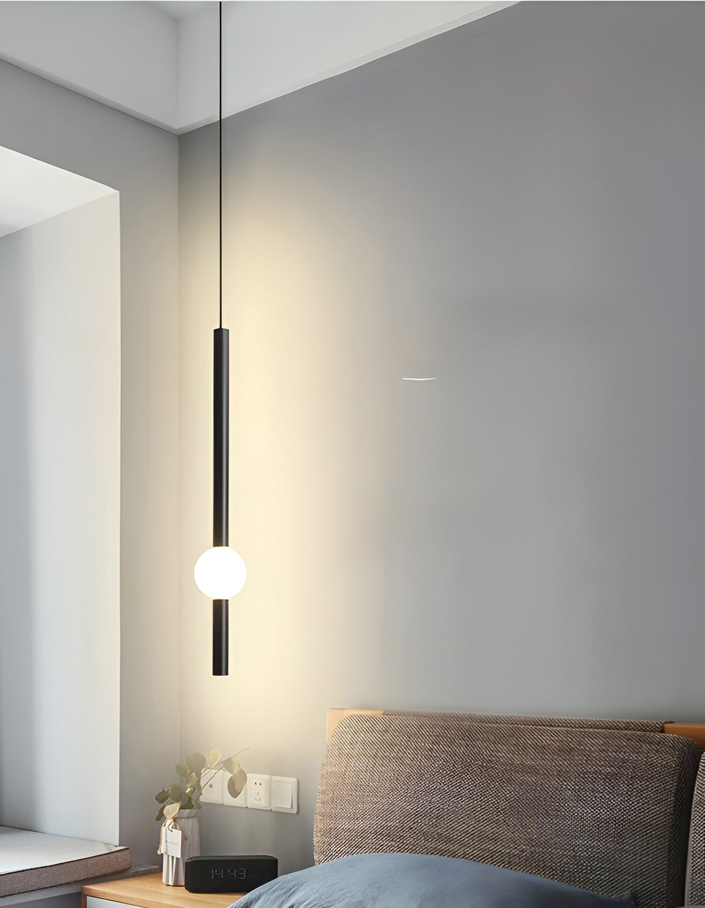 LinéaGlow | Suspension LED Cylindrique Minimaliste – Noir ou Blanc Mat