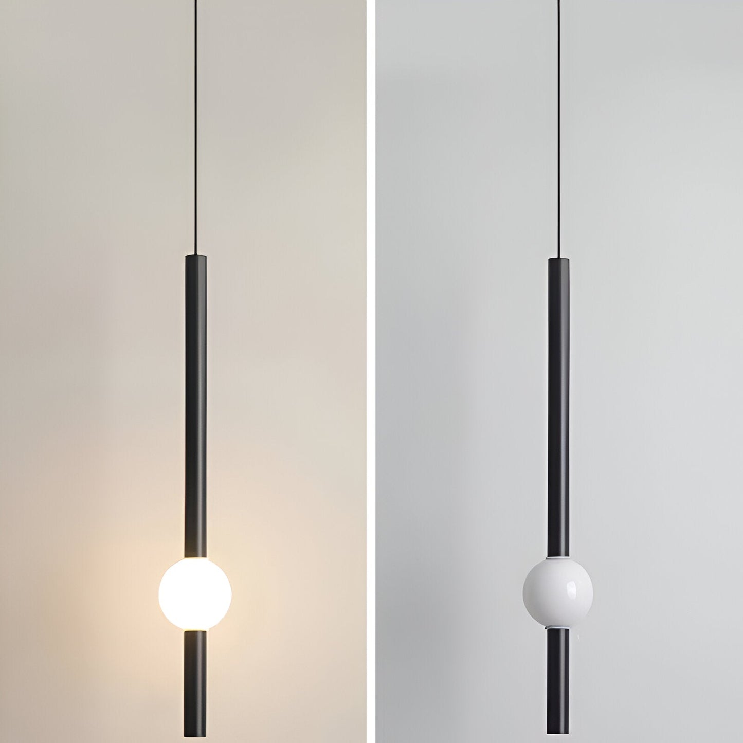 LinéaGlow | Suspension LED Cylindrique Minimaliste – Noir ou Blanc Mat
