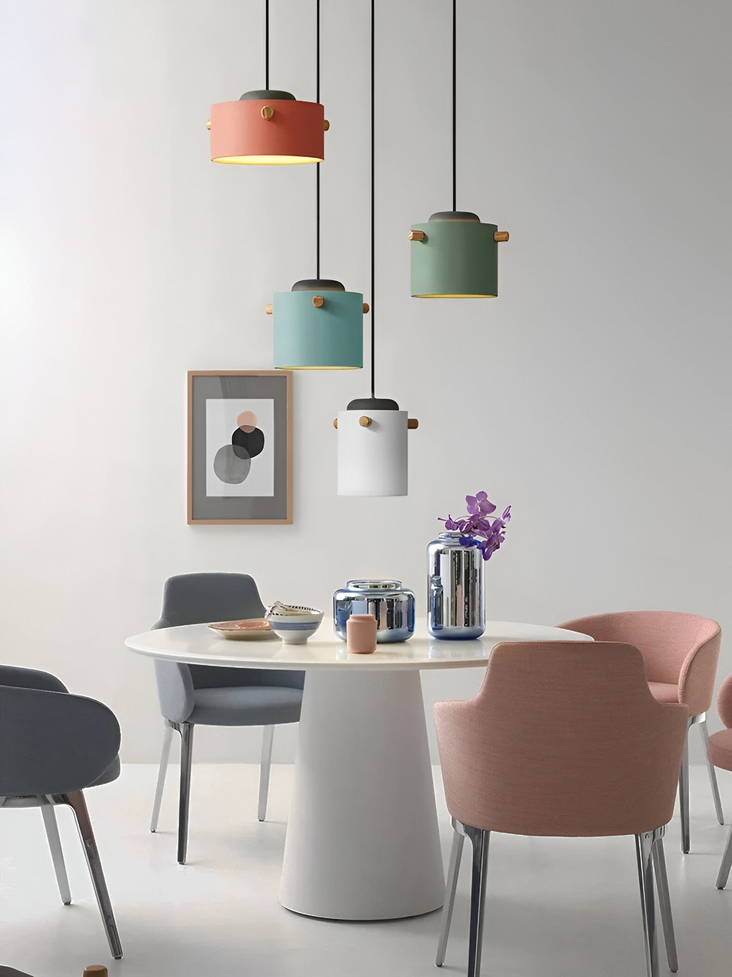 Nordylo | Suspension Cylindrique en Bois & Métal – Style Scandinave Coloré