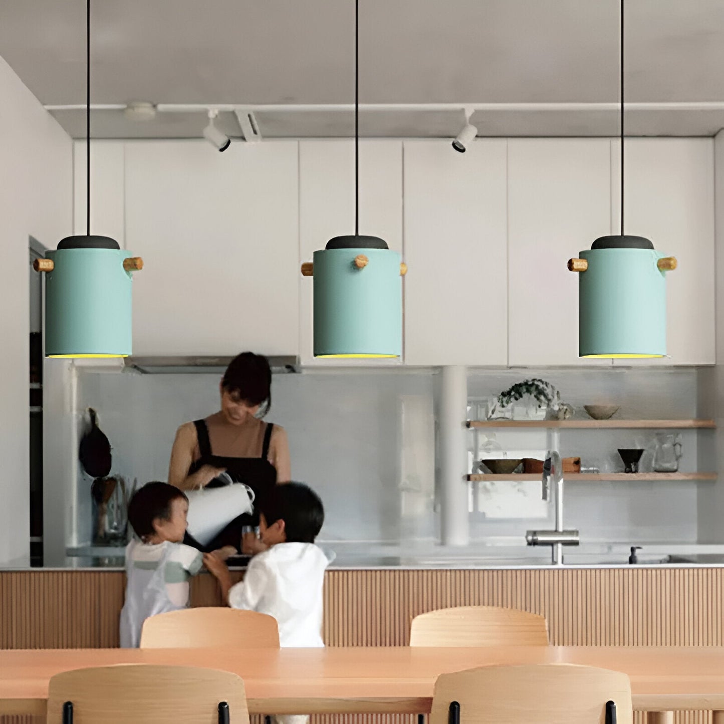 Nordylo | Suspension Cylindrique en Bois & Métal – Style Scandinave Coloré