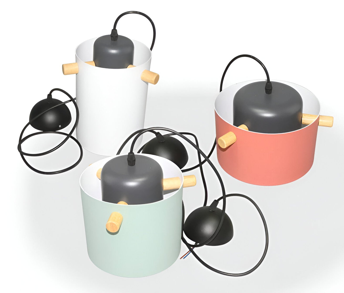 Nordylo | Suspension Cylindrique en Bois & Métal – Style Scandinave Coloré