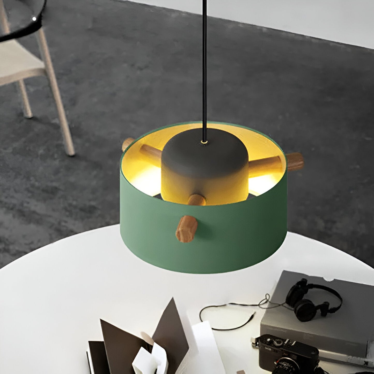 Nordylo | Suspension Cylindrique en Bois & Métal – Style Scandinave Coloré