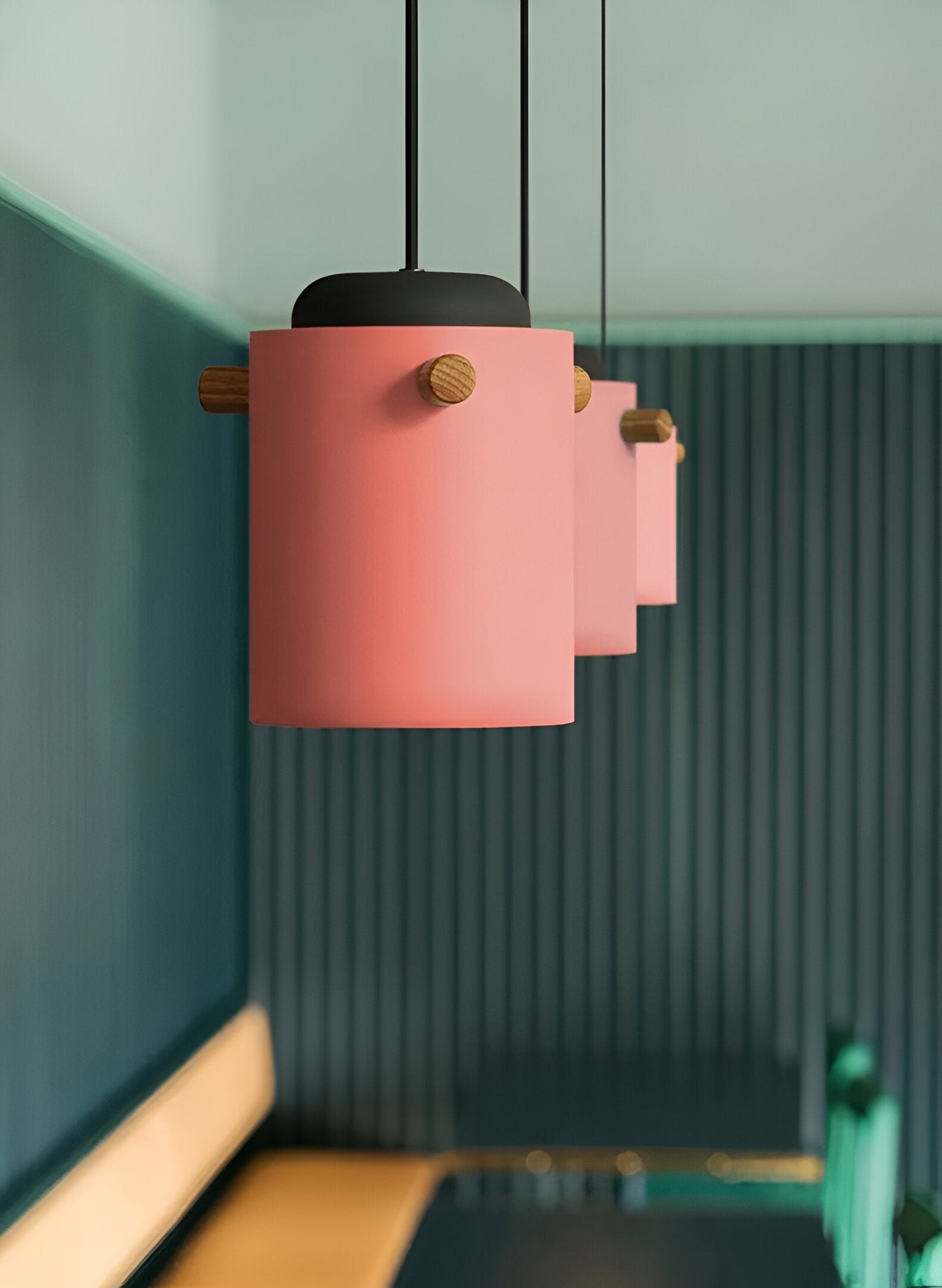 Nordylo | Suspension Cylindrique en Bois & Métal – Style Scandinave Coloré