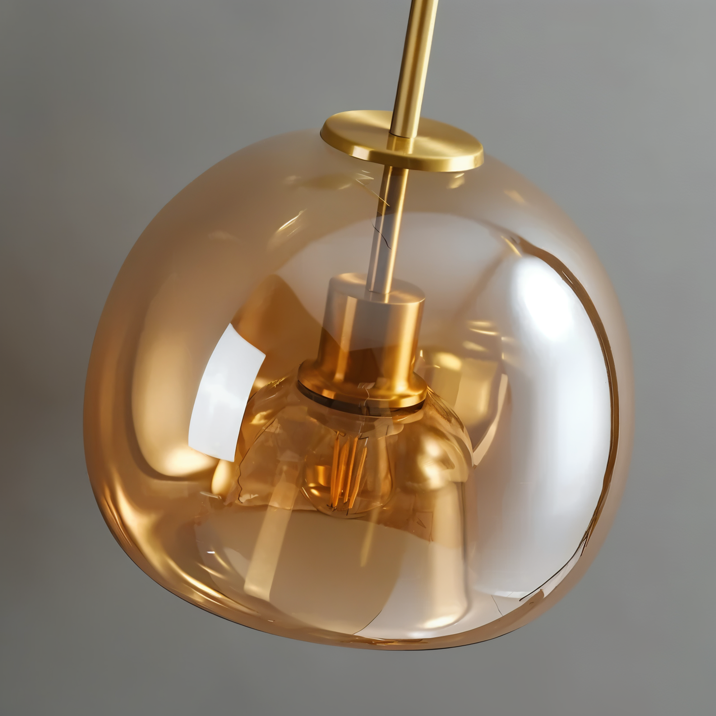 Aurévola | Semi-Inbouw Plafondlamp Rond van Zwart & Goud Glas