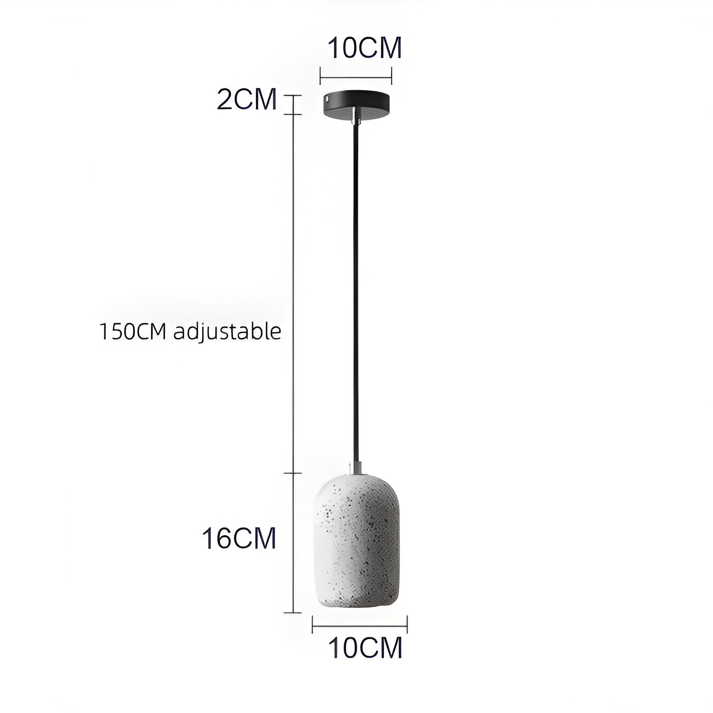 Bétonia | Noordse hanglamp van cement en glas – geïntegreerd LED-licht