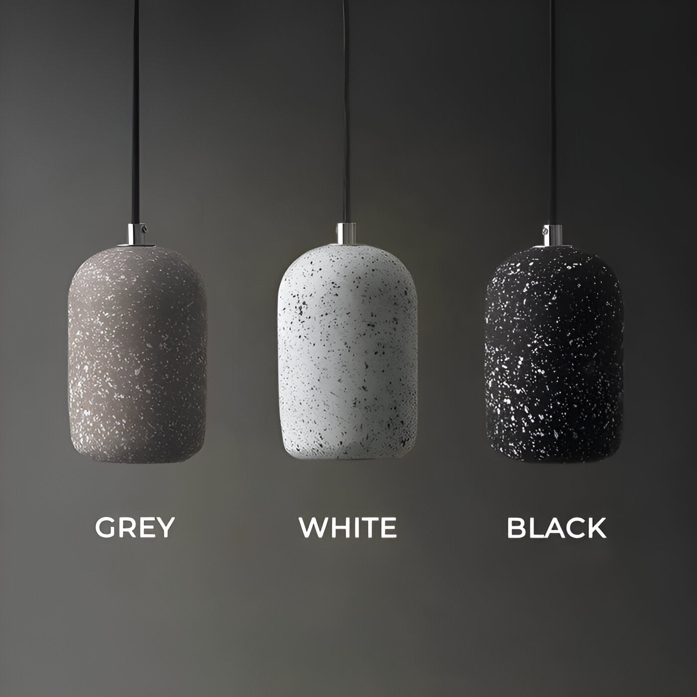 Bétonia | Noordse hanglamp van cement en glas – geïntegreerd LED-licht