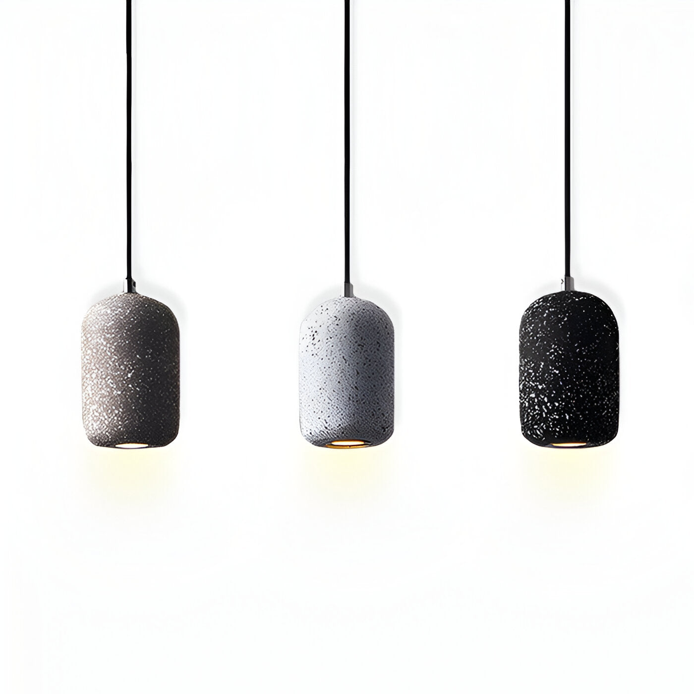 Bétonia | Noordse hanglamp van cement en glas – geïntegreerd LED-licht