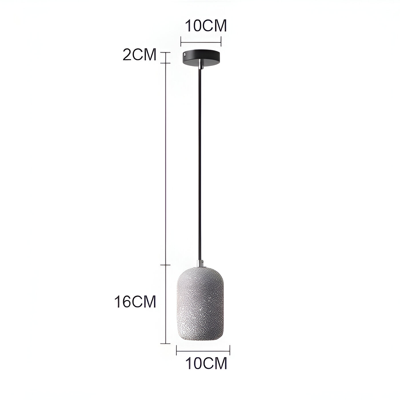 Bétonia | Noordse hanglamp van cement en glas – geïntegreerd LED-licht