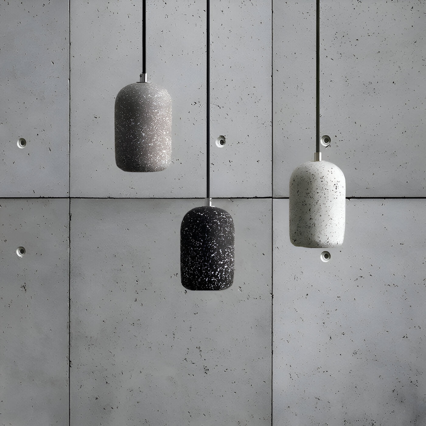 Bétonia | Noordse hanglamp van cement en glas – geïntegreerd LED-licht