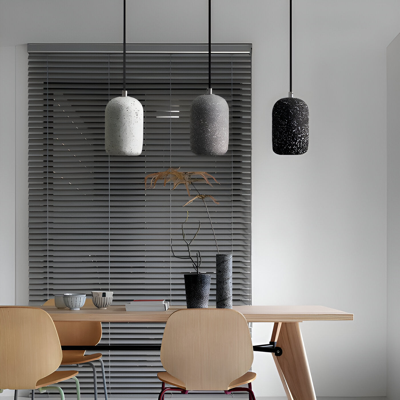 Bétonia | Noordse hanglamp van cement en glas – geïntegreerd LED-licht
