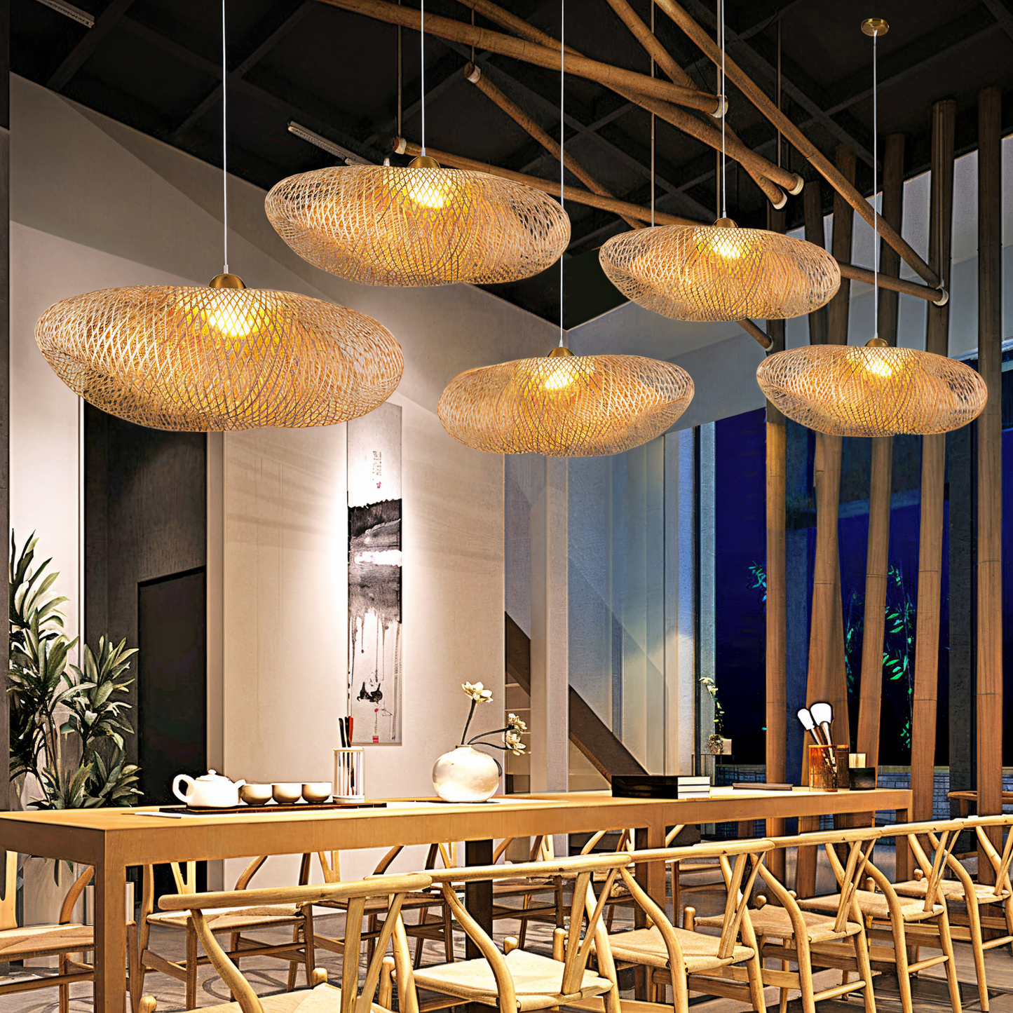 EcoLush – Handgemaakte Rattan Hanglamp