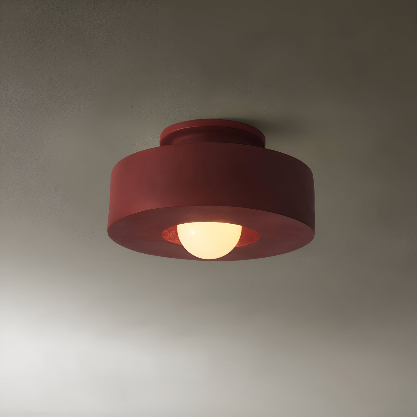 Lunava | Semi-inbouwplafondlamp van hars en glas