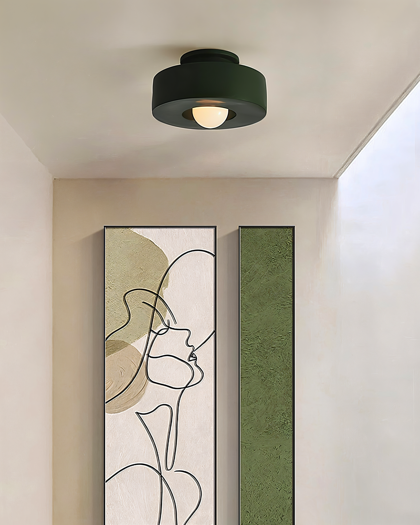 Lunava | Semi-inbouwplafondlamp van hars en glas