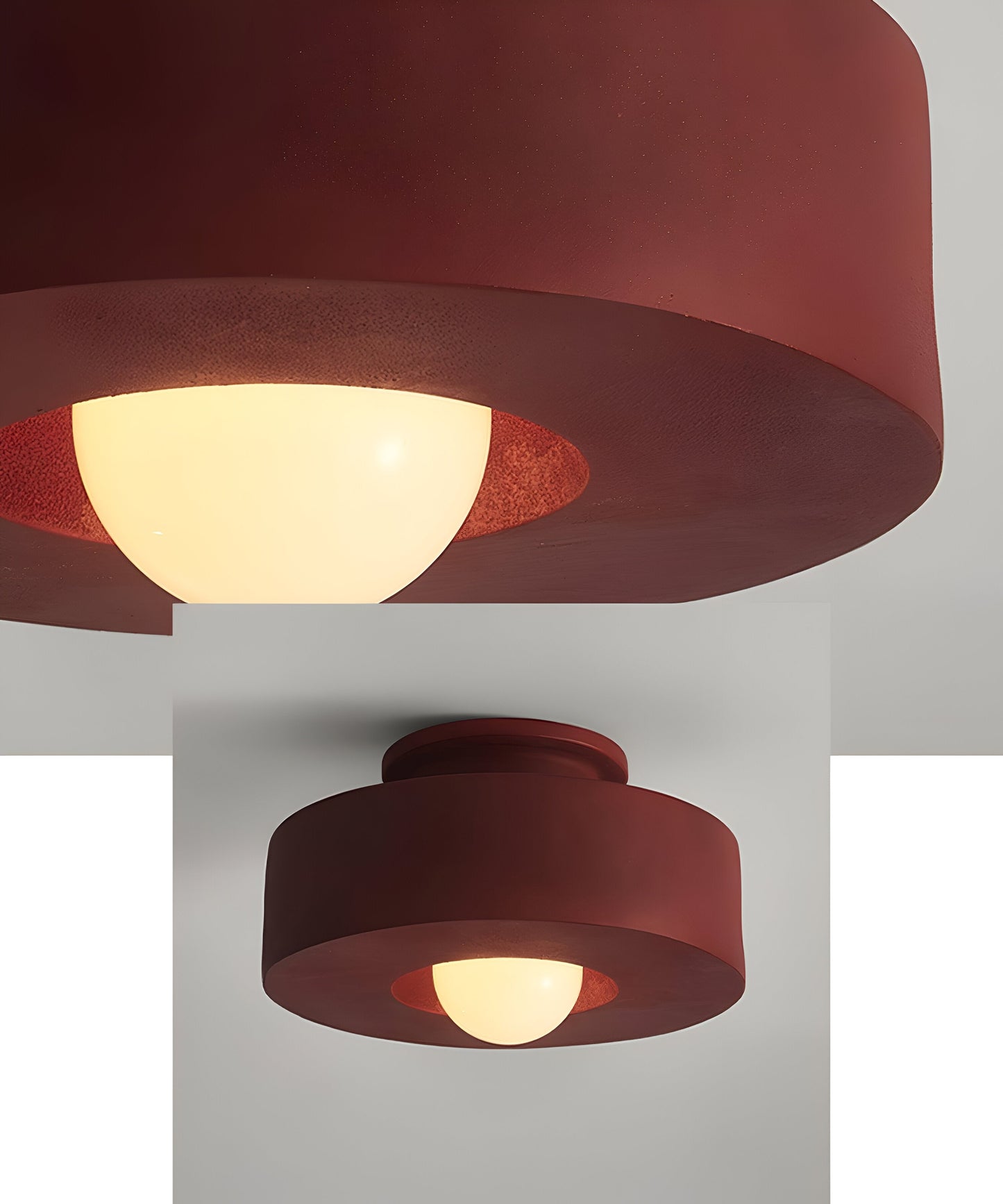 Lunava | Semi-inbouwplafondlamp van hars en glas