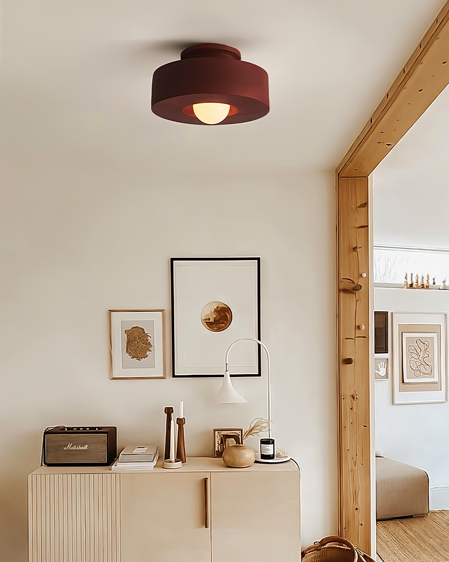 Lunava | Semi-inbouwplafondlamp van hars en glas