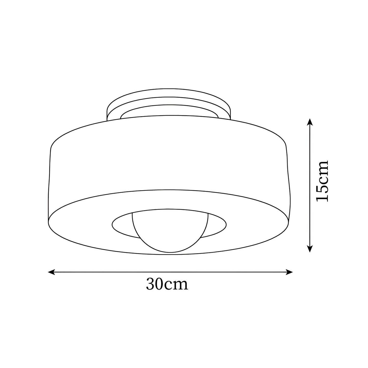 Lunava | Semi-inbouwplafondlamp van hars en glas