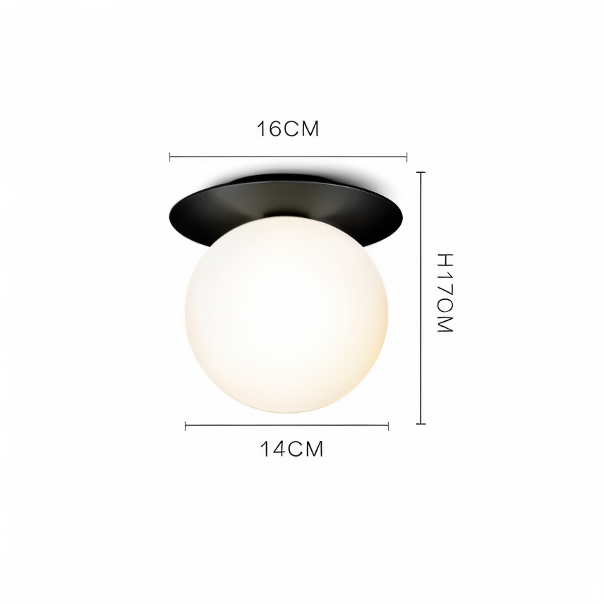 Lustrava | LED-plafondlamp met matte en heldere kristallen bol
