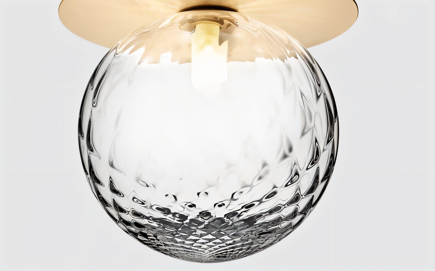 Lustrava | LED-plafondlamp met matte en heldere kristallen bol