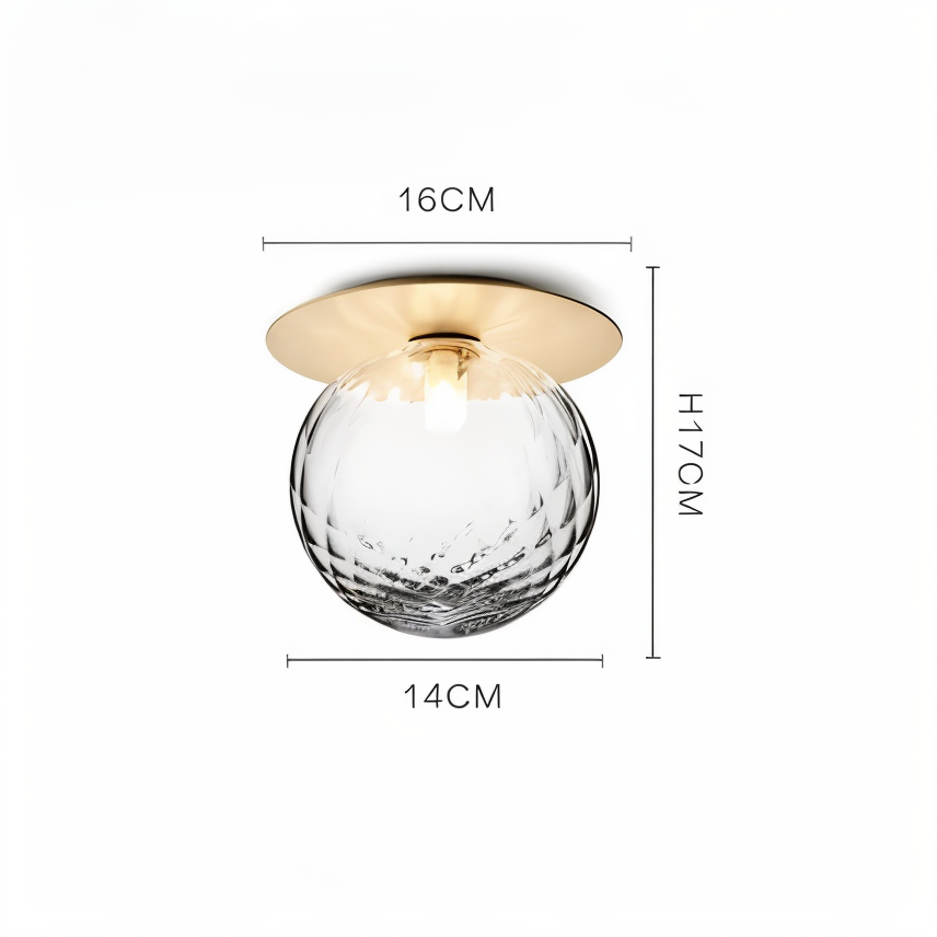 Lustrava | LED-plafondlamp met matte en heldere kristallen bol