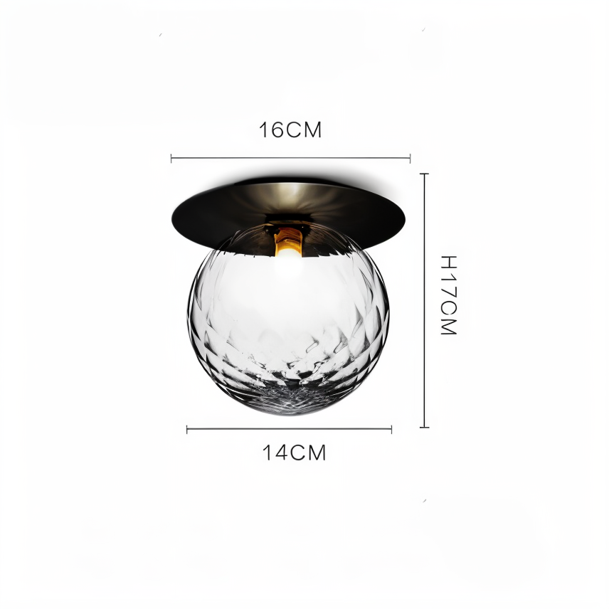 Lustrava | LED-plafondlamp met matte en heldere kristallen bol