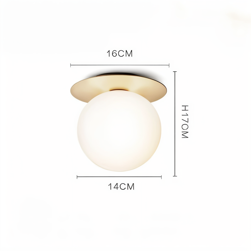 Lustrava | LED-plafondlamp met matte en heldere kristallen bol