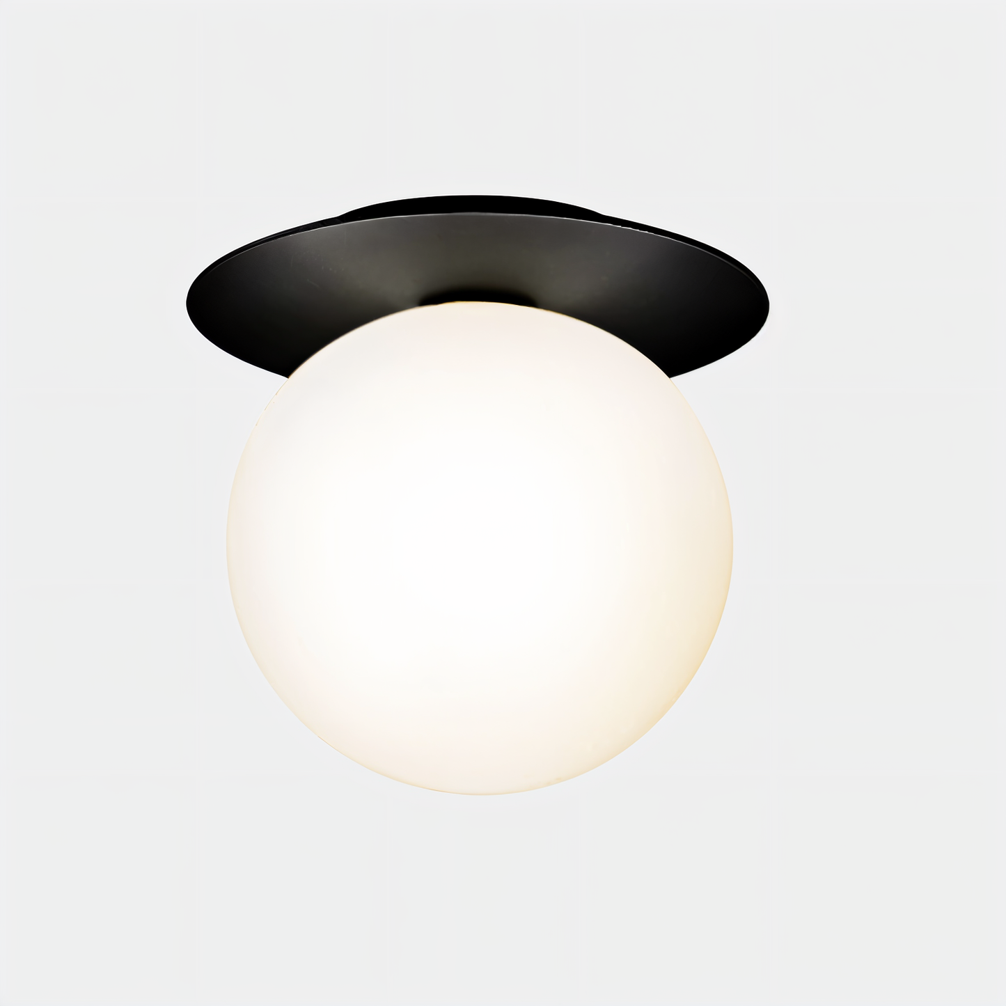 Lustrava | LED-plafondlamp met matte en heldere kristallen bol