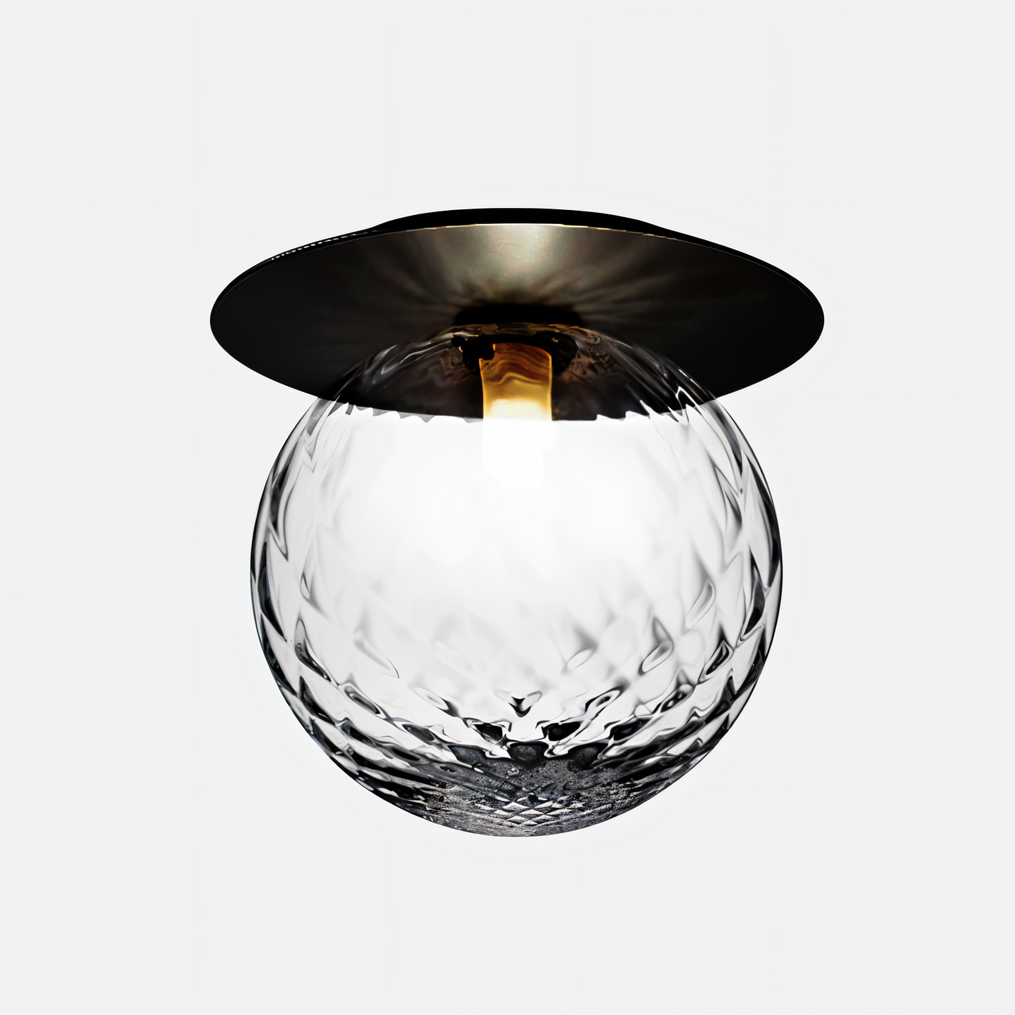 Lustrava | LED-plafondlamp met matte en heldere kristallen bol