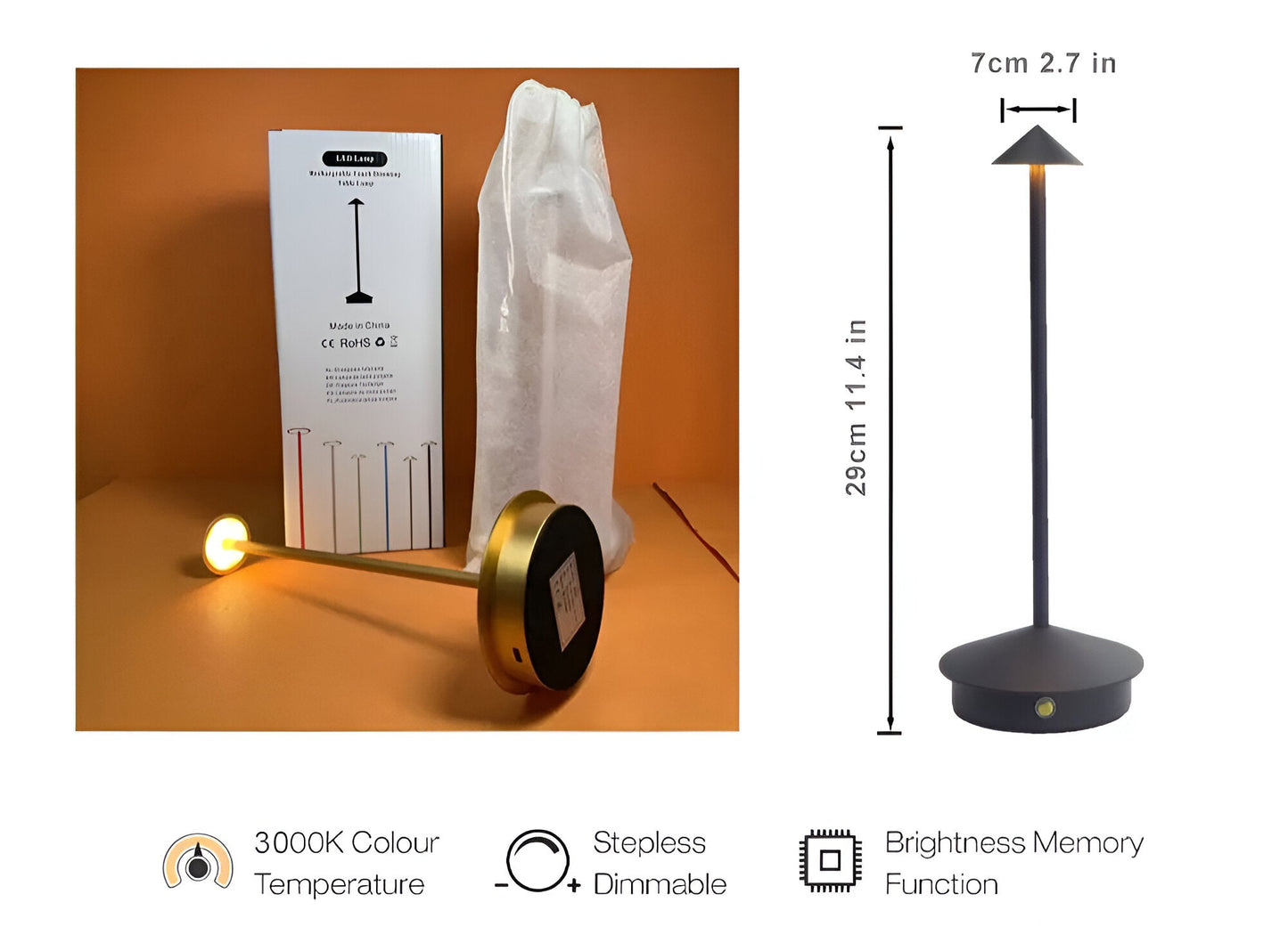 IllumeCone – Draadloze en Waterdichte LED Tafellamp