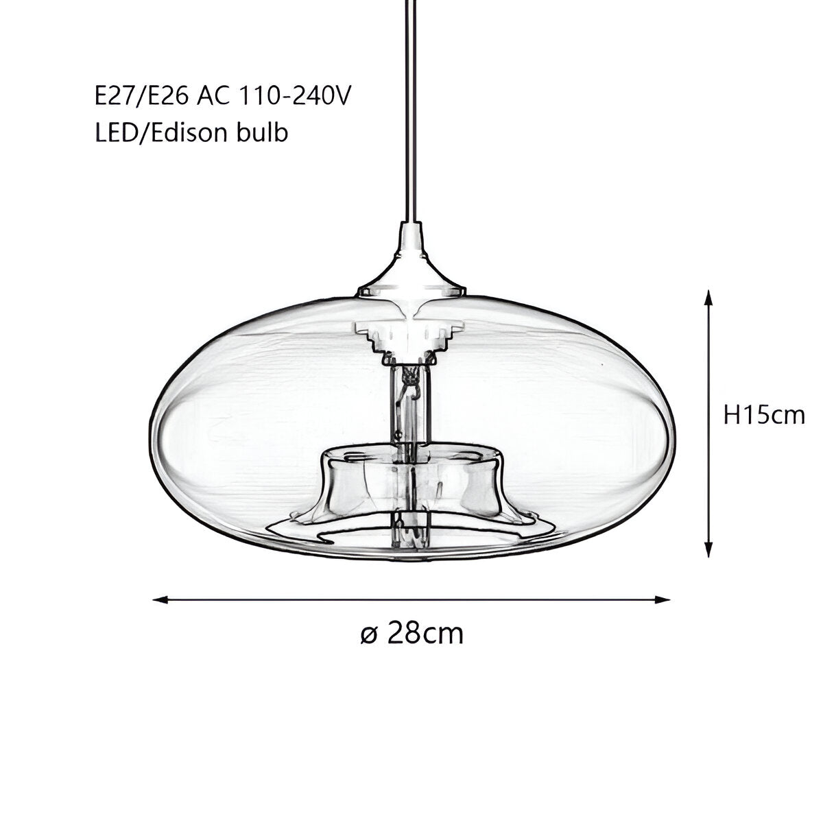 JoyPop – Vintage glazen decoratieve hanglamp