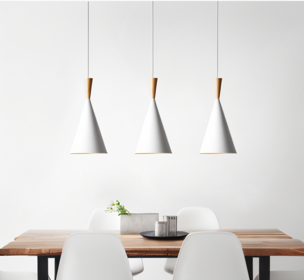 Geomora | Moderne geometrische LED-hanglamp in zwart en wit aluminium