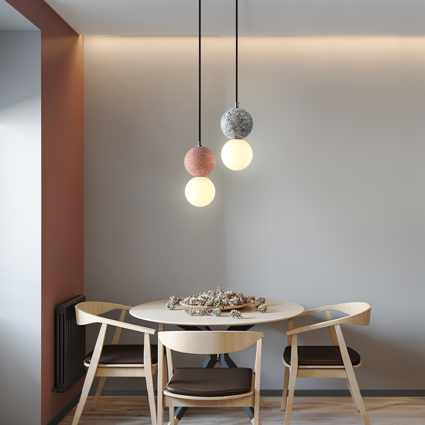 Gemilux | Dubbele glazen bol hanglamp – elegante verlichting voor eetkamer