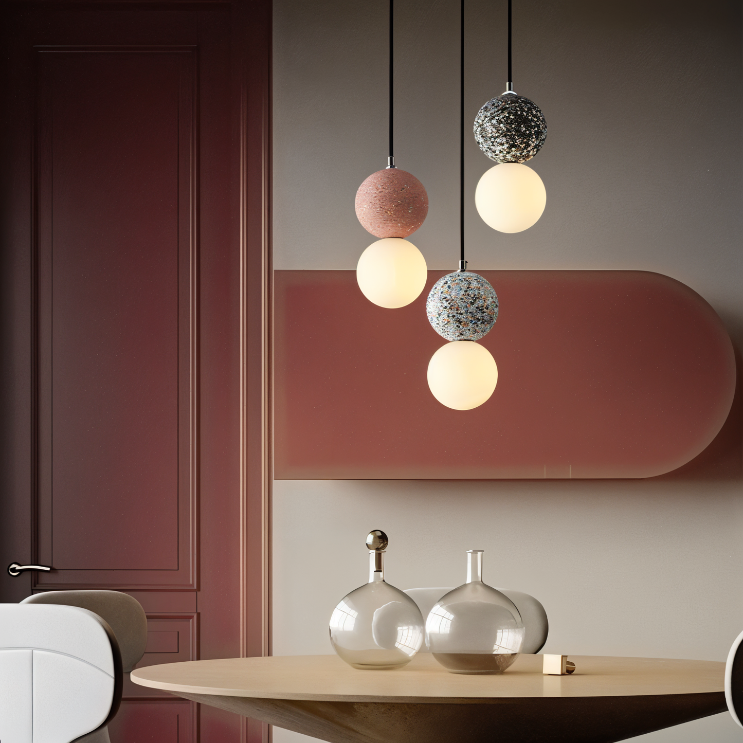 Gemilux | Dubbele glazen bol hanglamp – elegante verlichting voor eetkamer