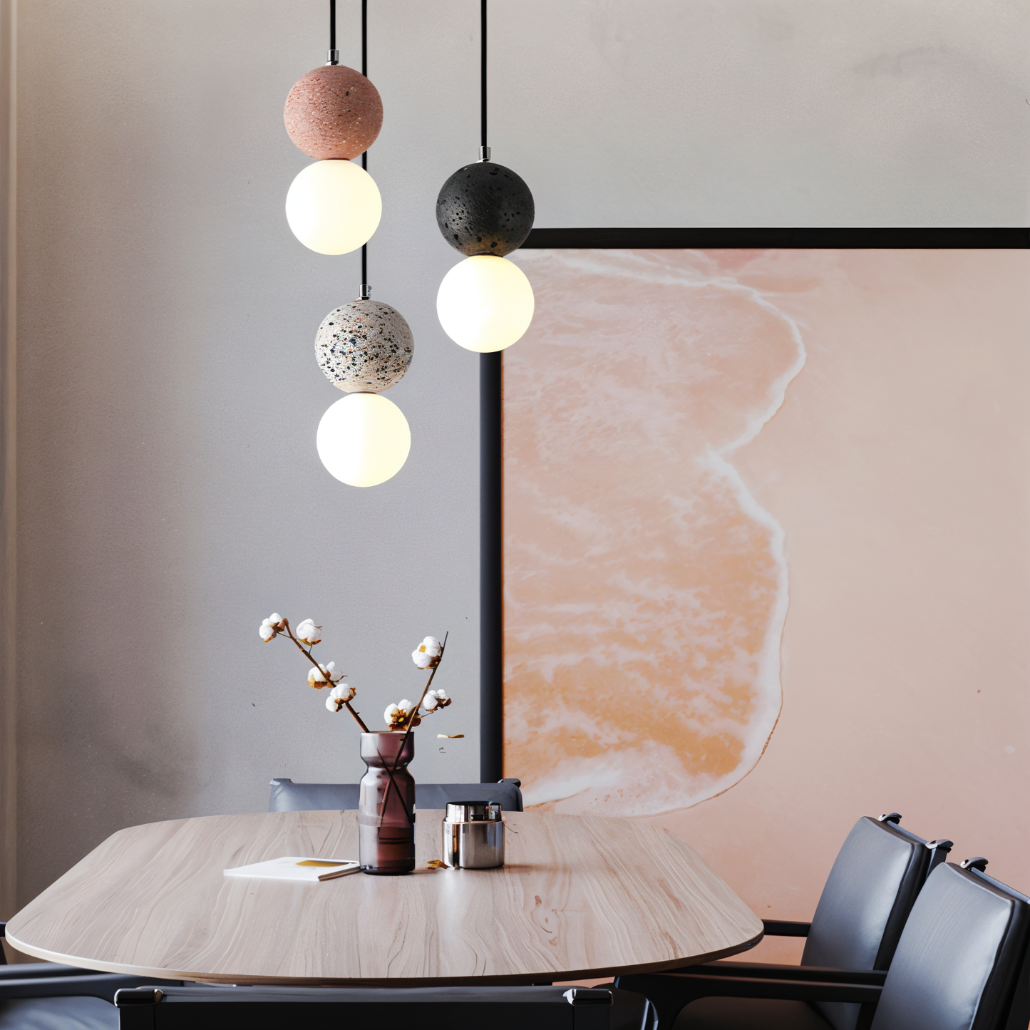 Gemilux | Dubbele glazen bol hanglamp – elegante verlichting voor eetkamer