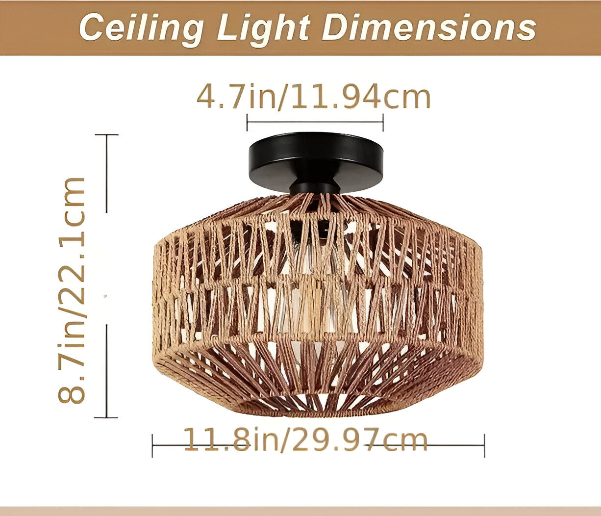 Solbaya | Handgevlochten rotan plafondlamp