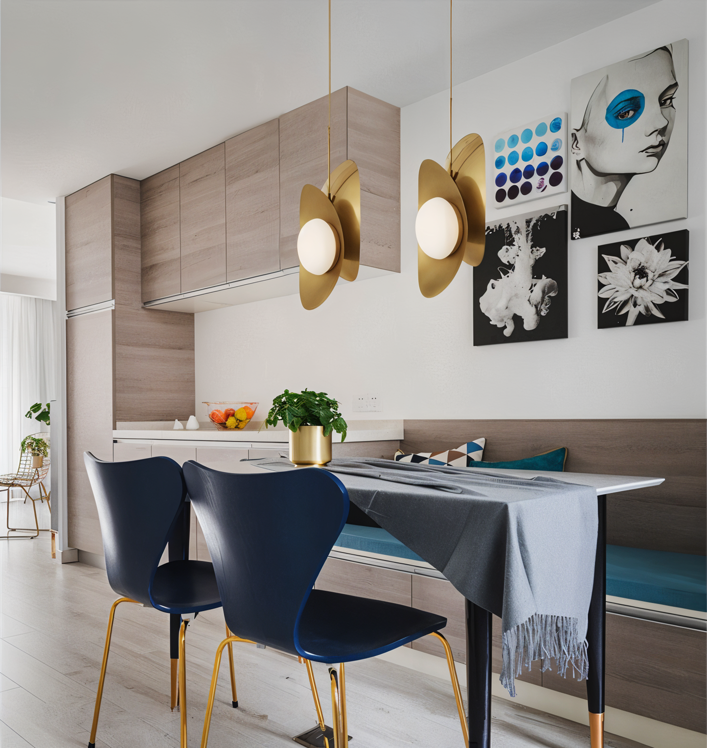 Perlaure | Hanglamp van Geslepen Glas en Verguld Metaal – Luxe Glans
