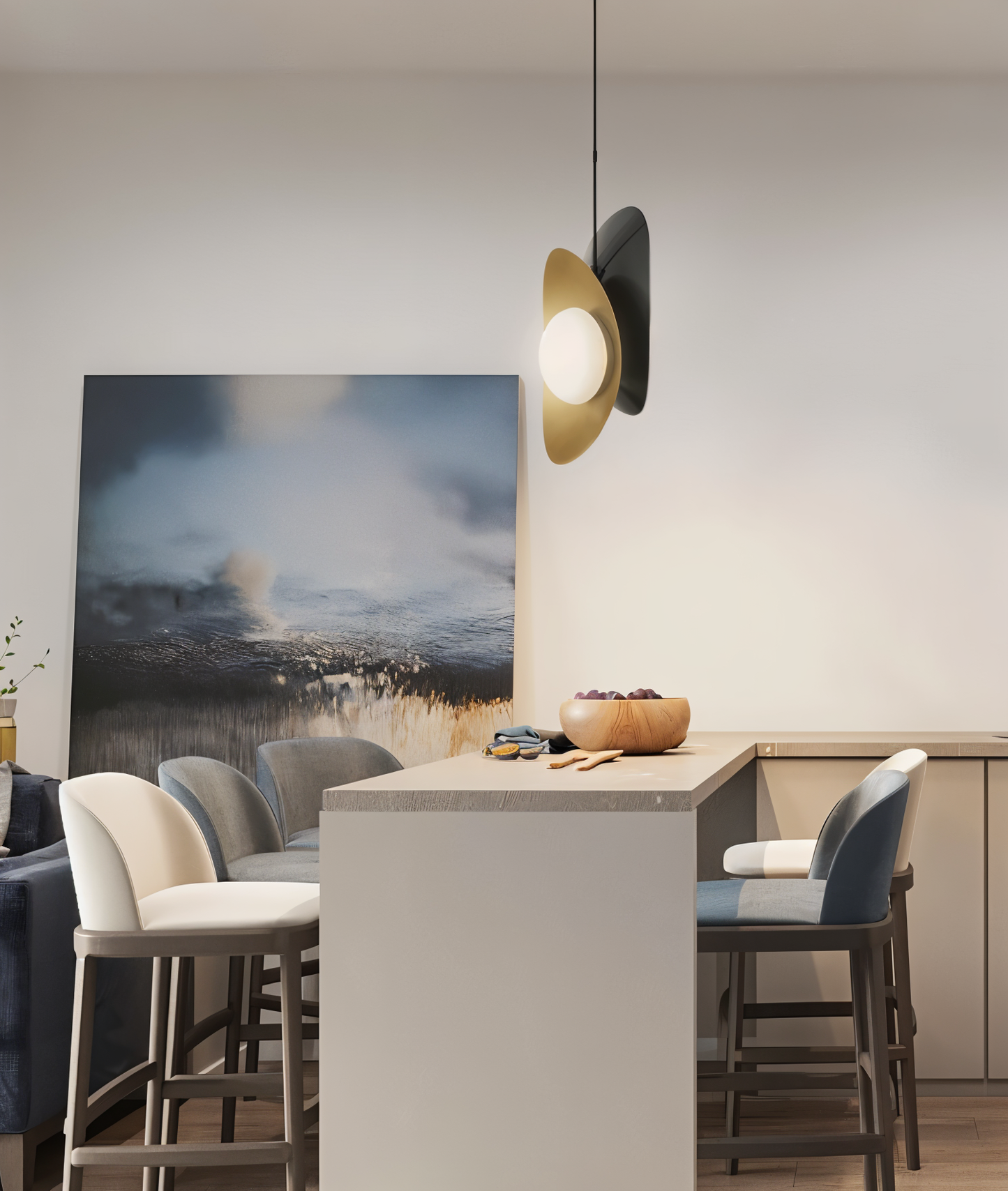 Perlaure | Hanglamp van Geslepen Glas en Verguld Metaal – Luxe Glans