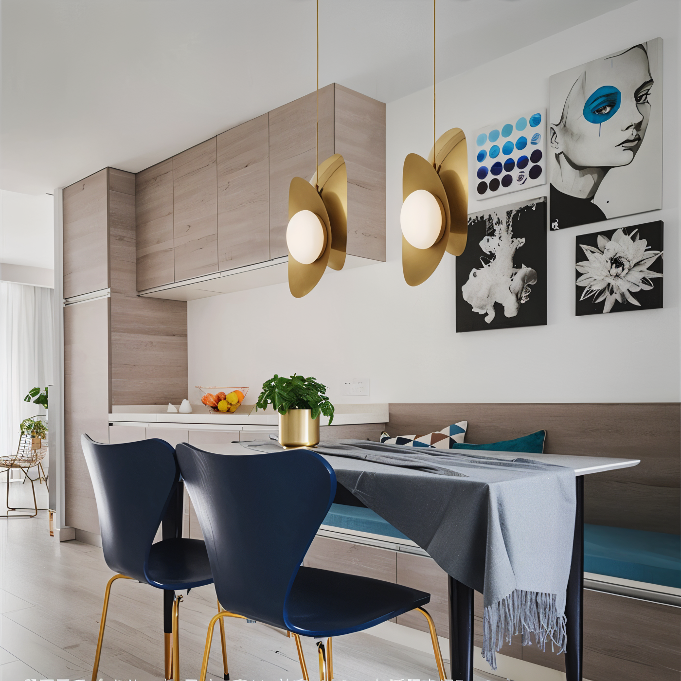 Perlaure | Hanglamp van Geslepen Glas en Verguld Metaal – Luxe Glans