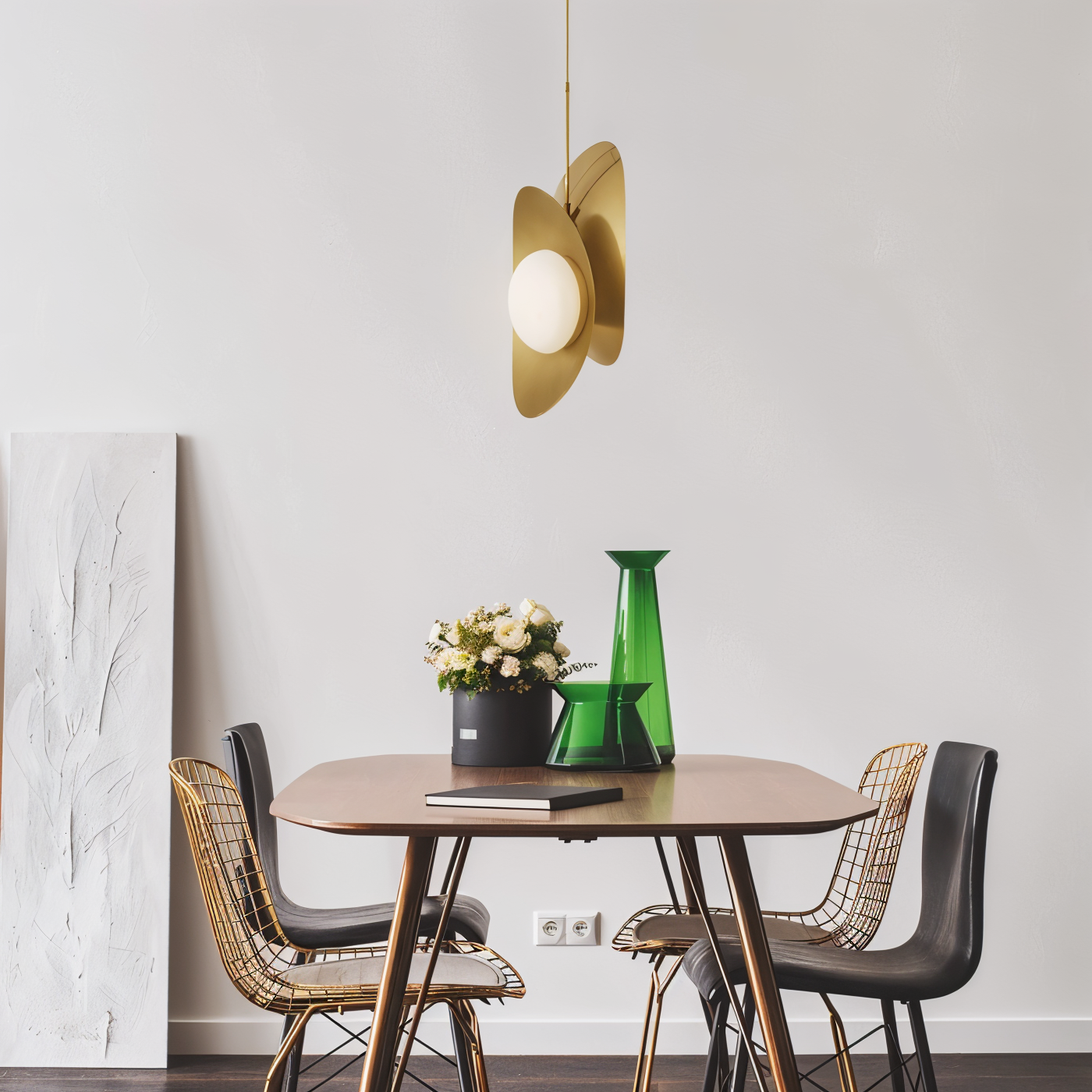 Perlaure | Hanglamp van Geslepen Glas en Verguld Metaal – Luxe Glans
