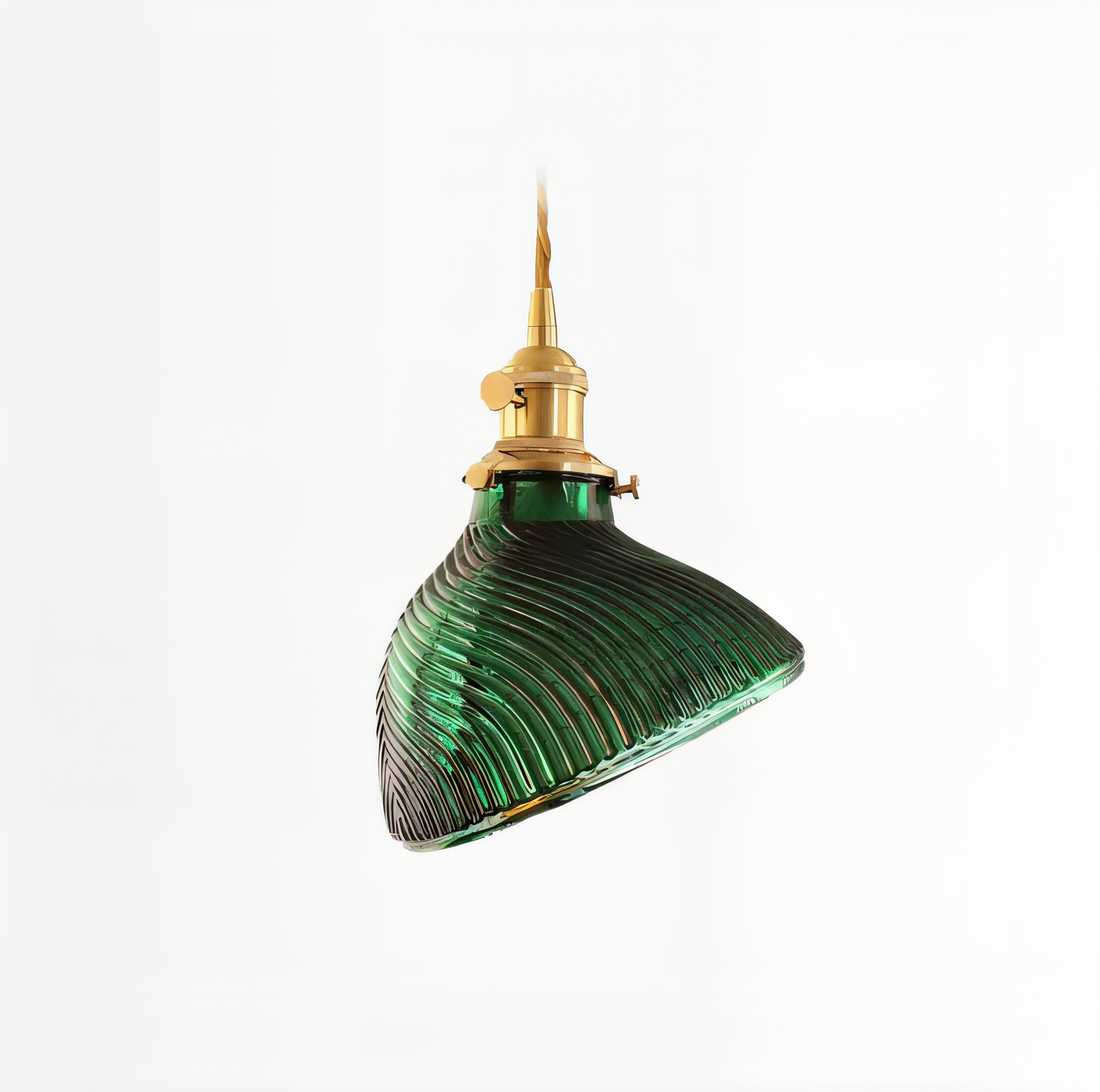 Verdalux | Hanglamp in Groen Geribbeld Glas – Geometrische Noordse Elegantiek