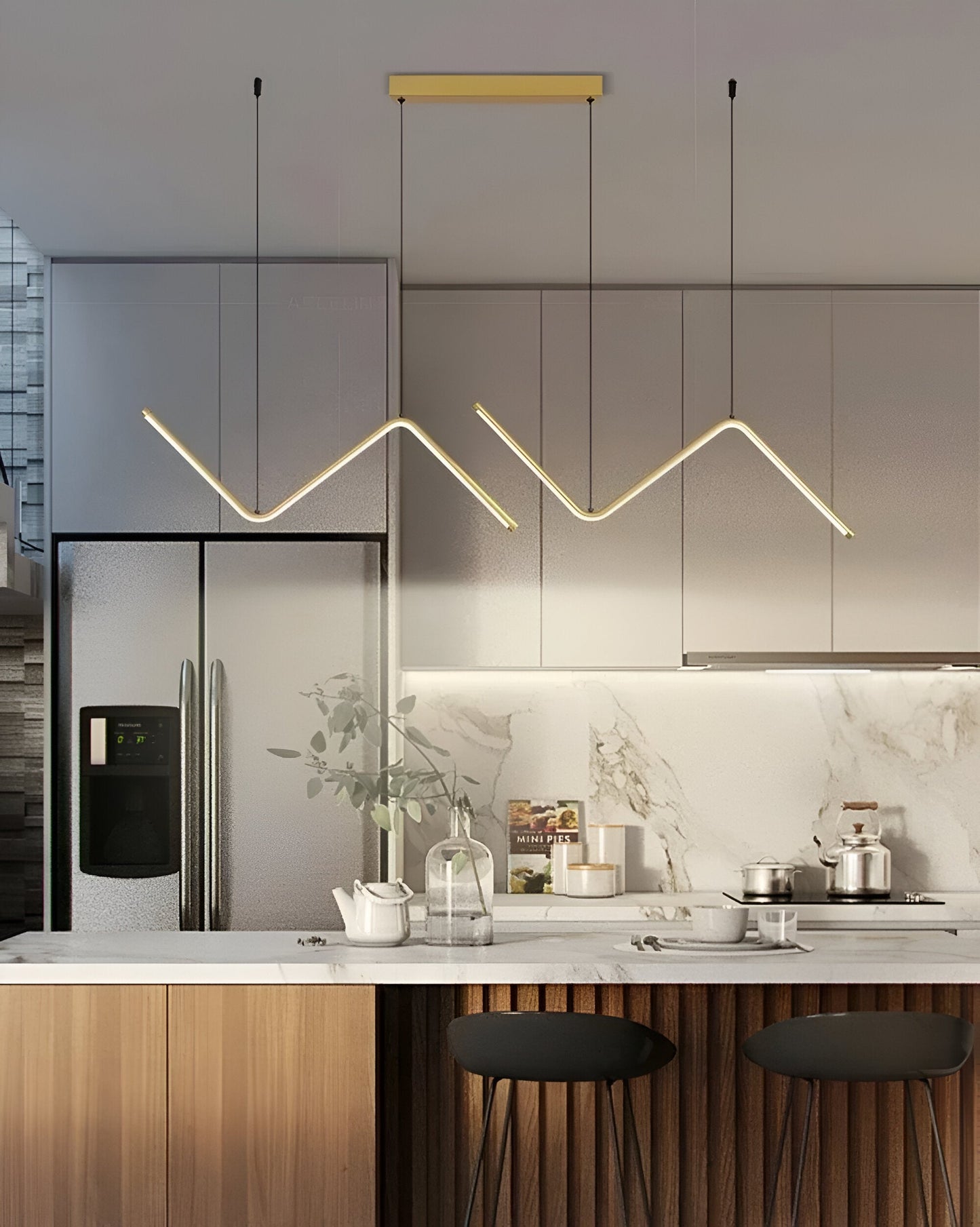 Luxurzi | Driehoekige LED-ophanging design – Moderne en luxueuze verlichting