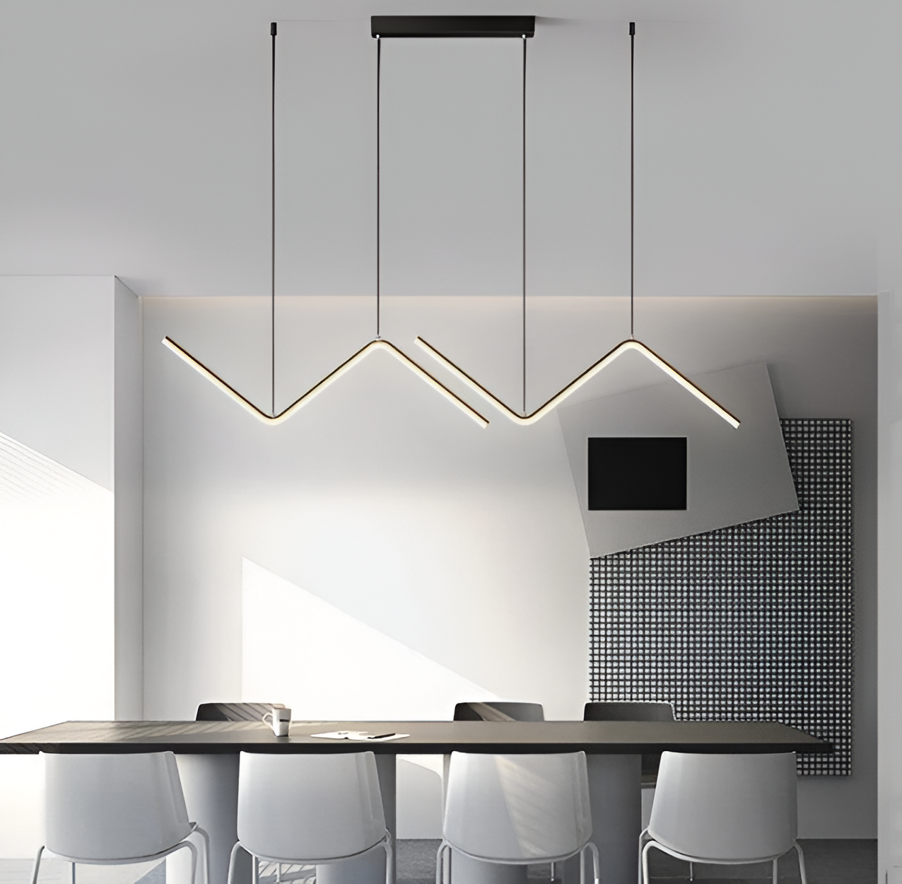 Luxurzi | Driehoekige LED-ophanging design – Moderne en luxueuze verlichting