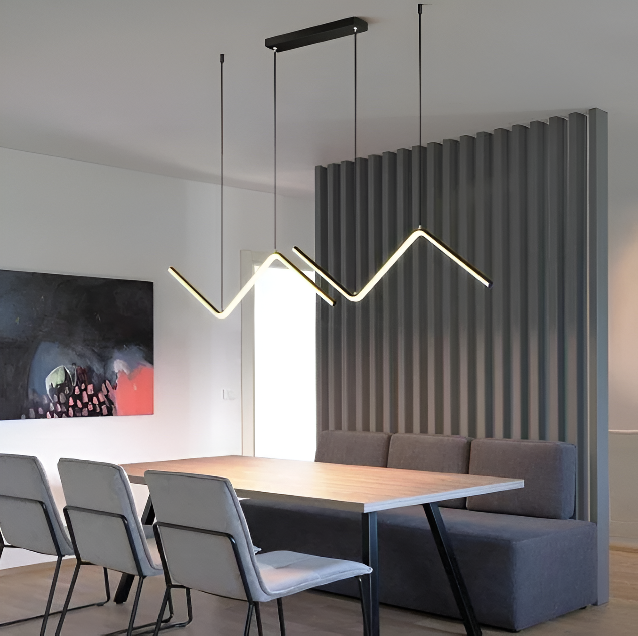 Luxurzi | Driehoekige LED-ophanging design – Moderne en luxueuze verlichting