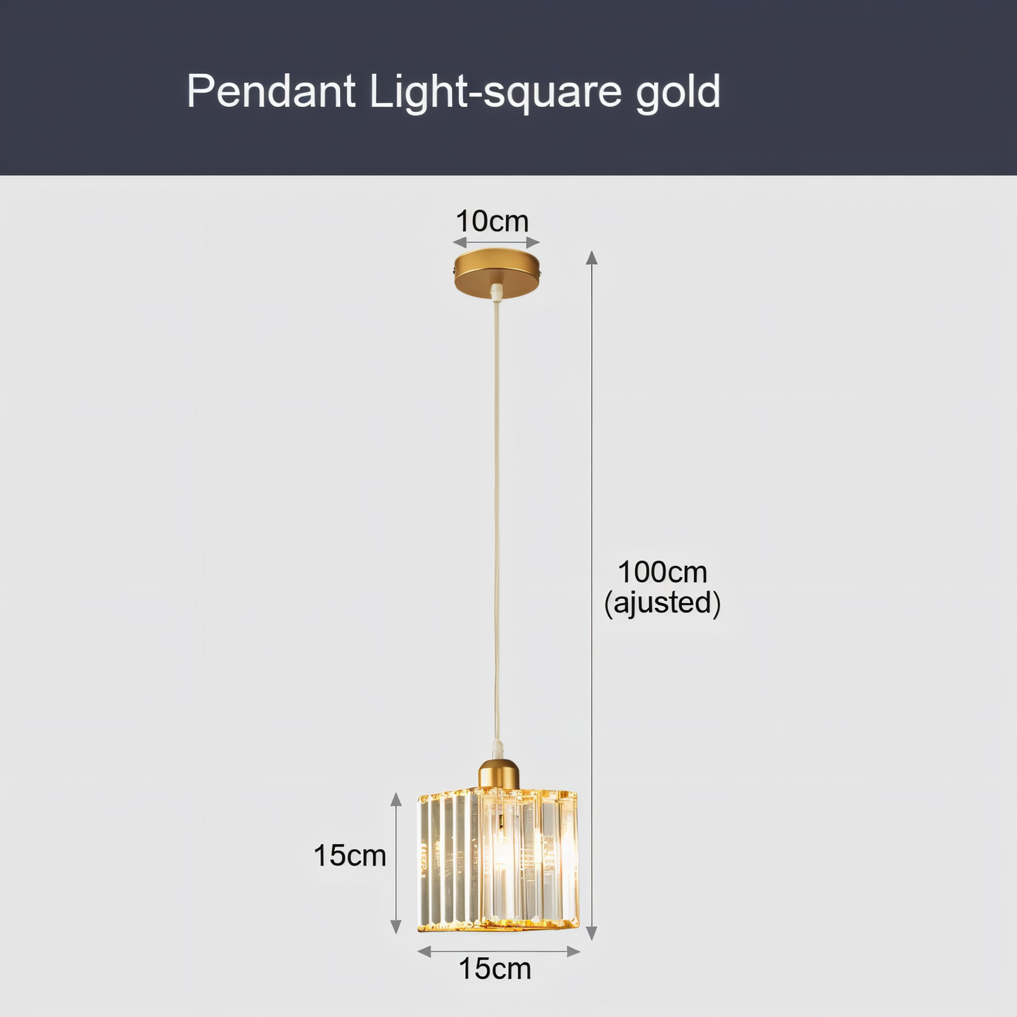 Auréalis | Vierkante Zwarte & Gouden Hanglamp met Kristaldetails