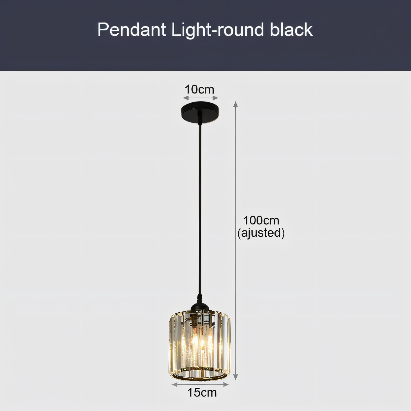 Auréalis | Vierkante Zwarte & Gouden Hanglamp met Kristaldetails