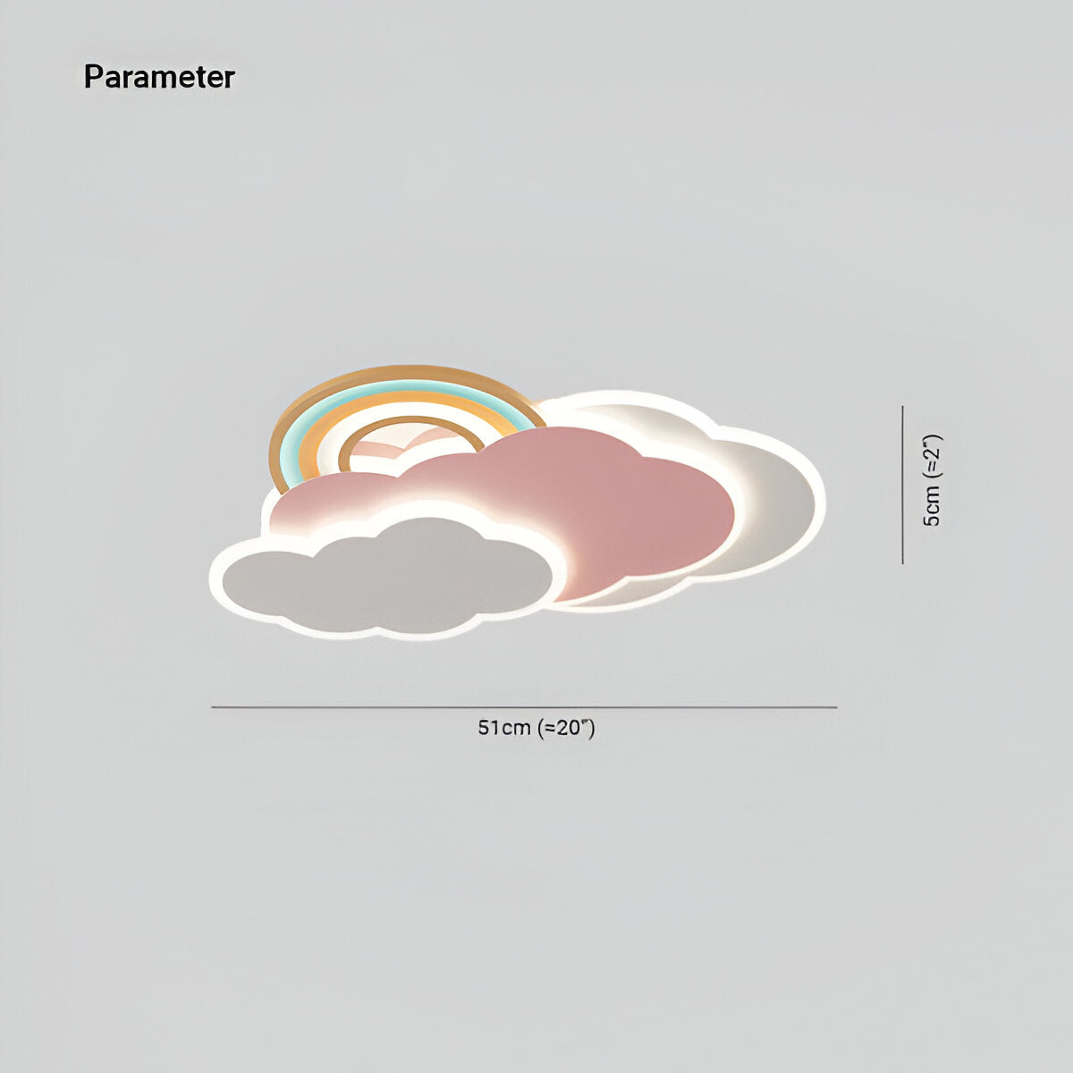 PinkCloud – LED-plafondlamp gekleurd Wolk en Regenboog